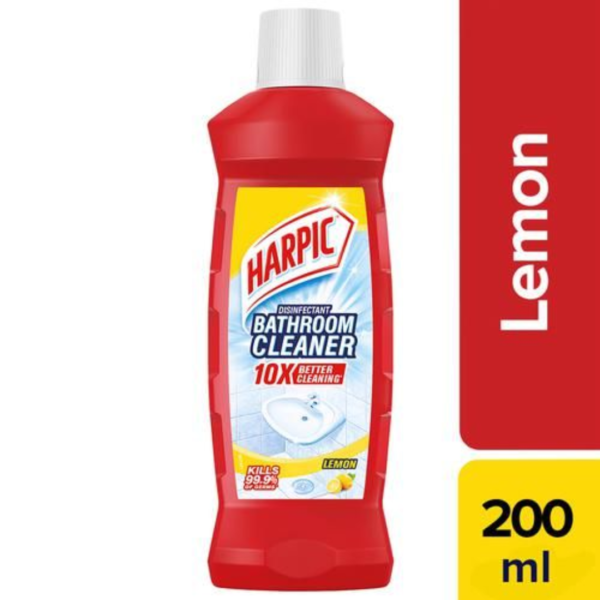 Harpic Red Bathroom Cleaner Lemon Bottle (200ml)