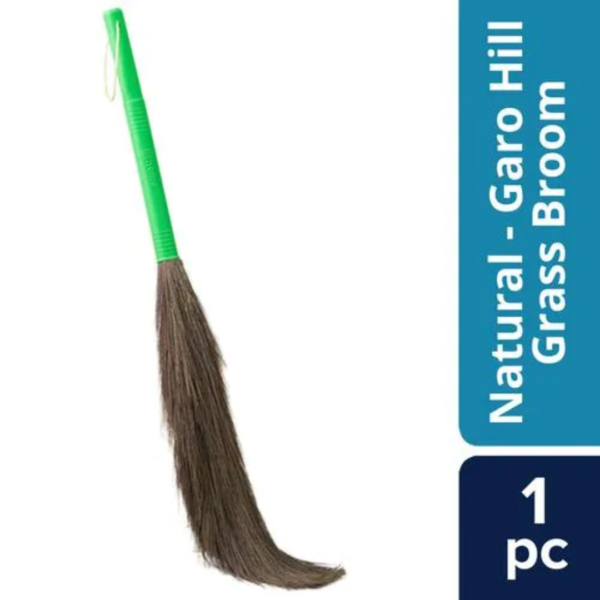 Home Natural Grass Broom/Phool Jhadu - Natural Garo Hill Grass, 1 pc